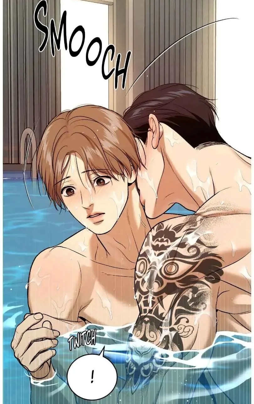 Dan and Jaekyung emotional eye contact scene in Jinx Chapter 84, highlighting their complicated relationship