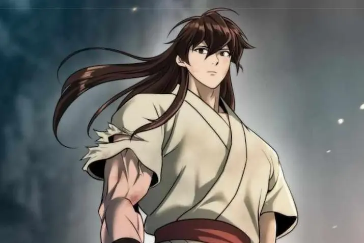 Main character from Chronicles Of The Demon Faction Chapter 146 standing determinedly, wearing martial arts robe, English version