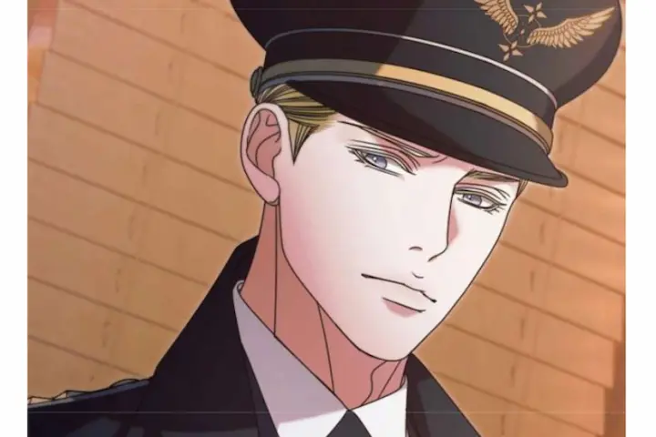 A stern male character in uniform from Try Begging Chapter 68, showing intense emotions as the tension rises